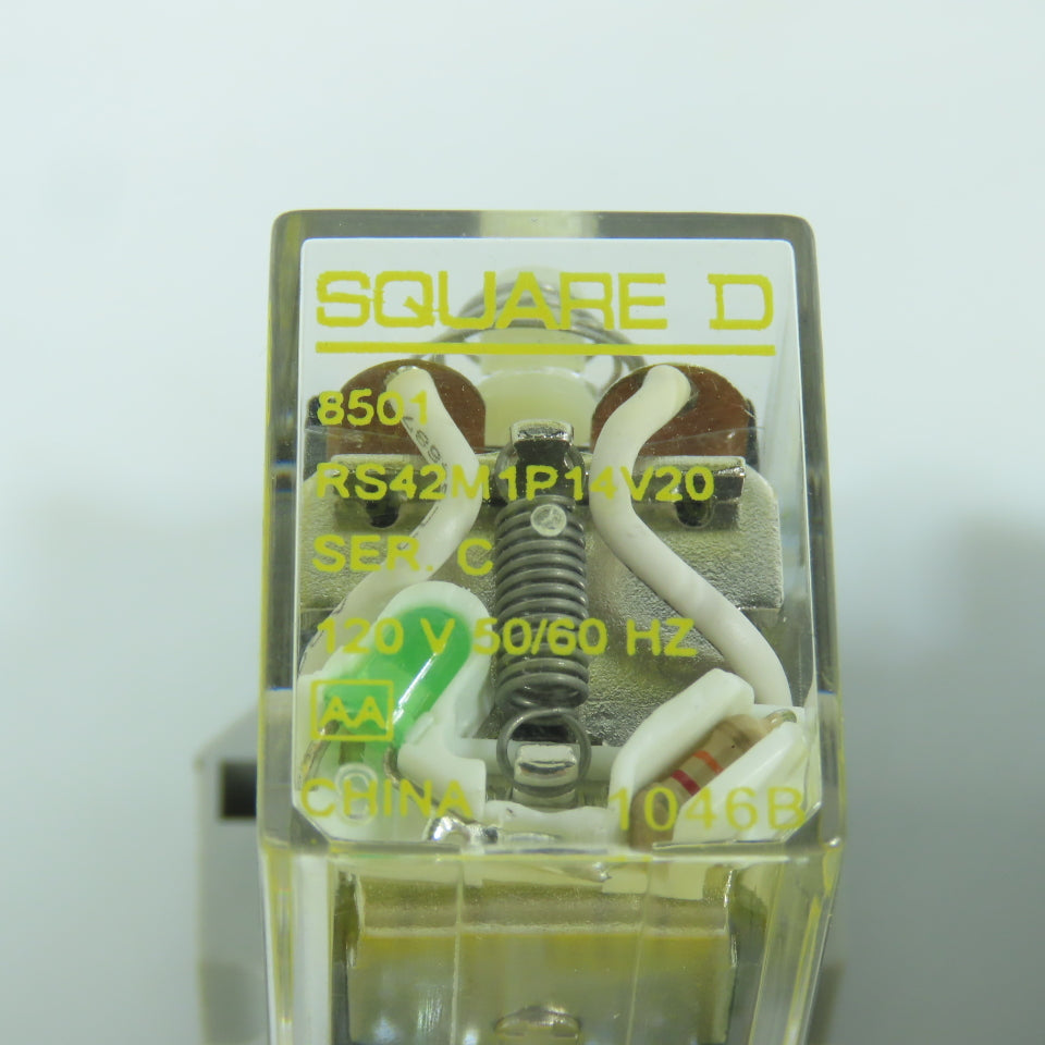 Square D RS42M1P14V20 8501 120V Plug-In Relay & Base 8501NR42 10A-300V Lot Of 4