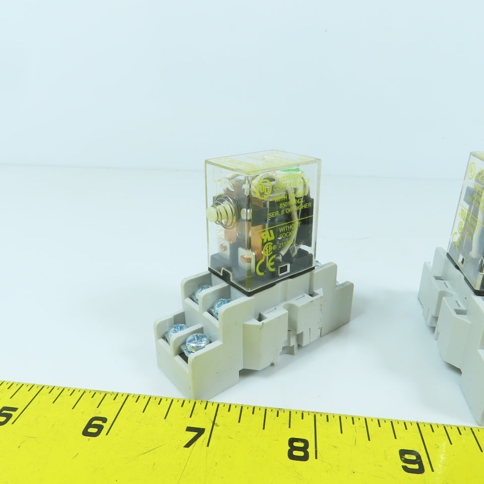Square D RS42M1P14V20 8501 120V Plug-In Relay & Base 8501NR42 10A-300V Lot Of 4