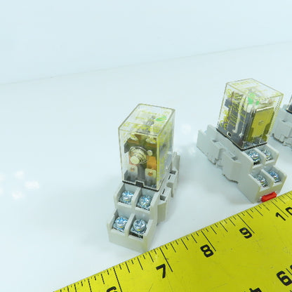 Square D RS42M1P14V20 8501 120V Plug-In Relay & Base 8501NR42 10A-300V Lot Of 4