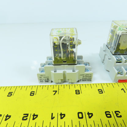Square D RS42M1P14V20 8501 120V Plug-In Relay & Base 8501NR42 10A-300V Lot Of 4