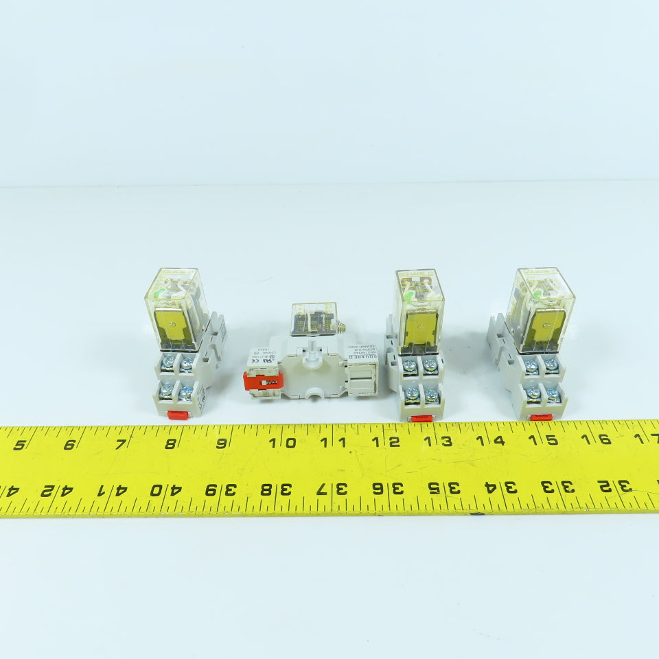 Square D RS42M1P14V20 8501 120V Plug-In Relay & Base 8501NR42 10A-300V Lot Of 4