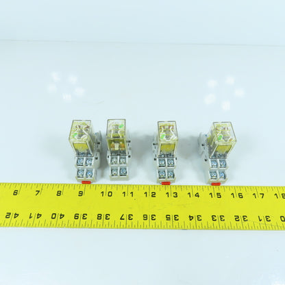 Square D RS42M1P14V20 8501 120V Plug-In Relay & Base 8501NR42 10A-300V Lot Of 4