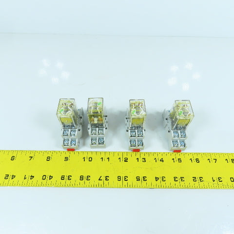 Square D RS42M1P14V20 8501 120V Plug-In Relay & Base 8501NR42 10A-300V Lot Of 4