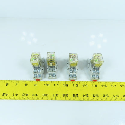 Square D RS42M1P14V20 8501 120V Plug-In Relay & Base 8501NR42 10A-300V Lot Of 4