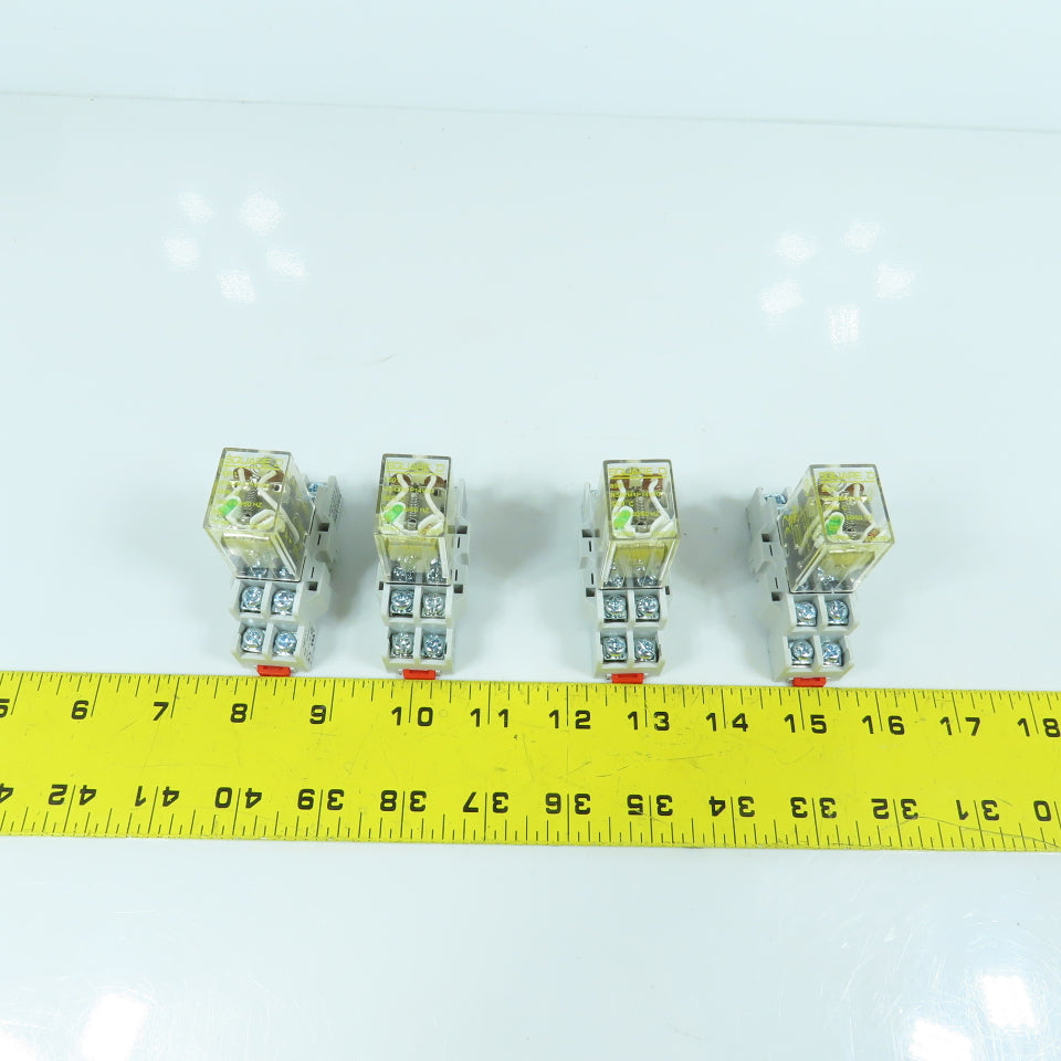 Square D RS42M1P14V20 8501 120V Plug-In Relay & Base 8501NR42 10A-300V Lot Of 4