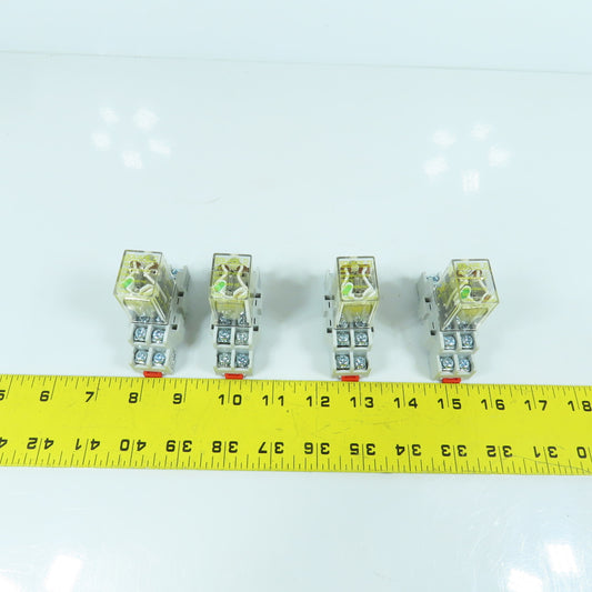 Square D RS42M1P14V20 8501 120V Plug-In Relay & Base 8501NR42 10A-300V Lot Of 4