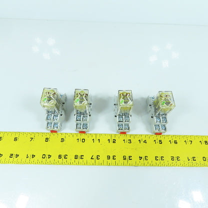 Square D RS42M1P14V20 8501 120V Plug-In Relay & Base 8501NR42 10A-300V Lot Of 4