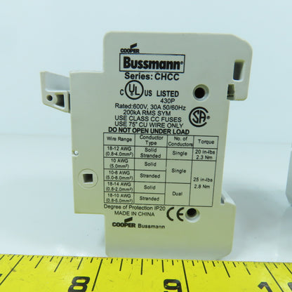 Cooper Bussmann CHCC 30A 600V Fuse Holder 3-Pole Lot Of 2