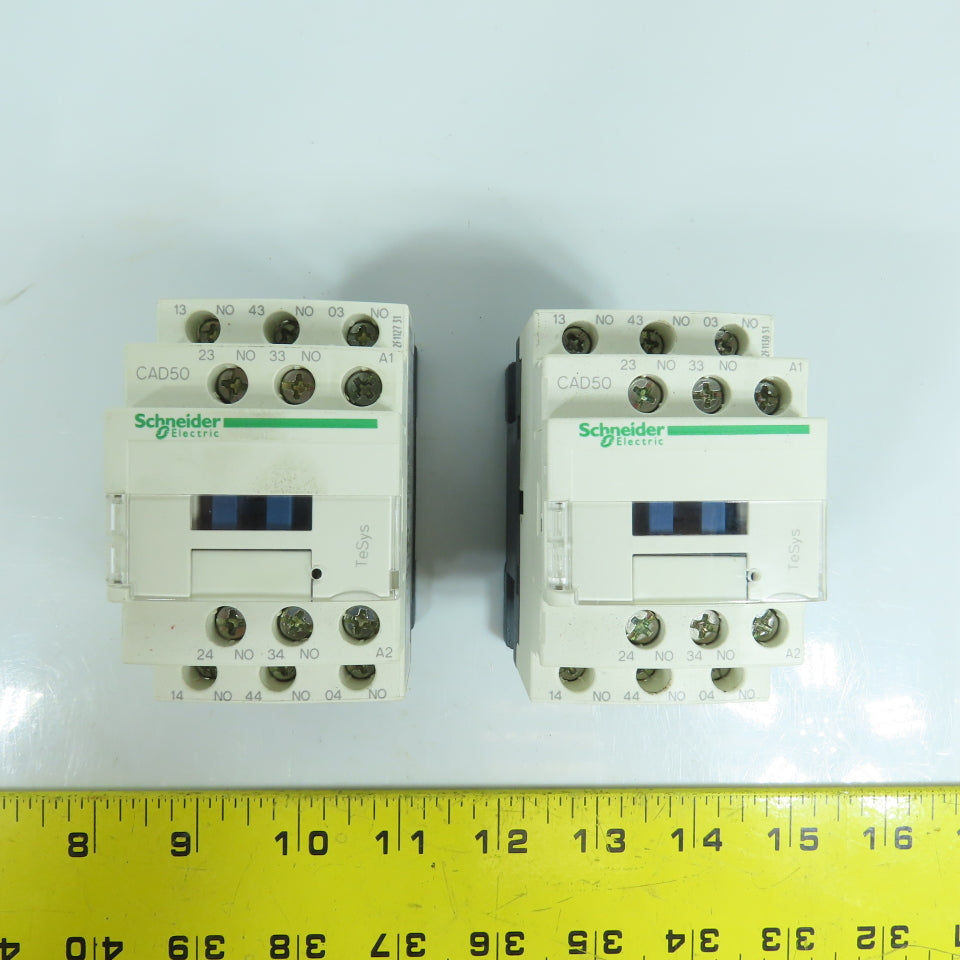 Schneider CAD50 10A Contactor Starter 120V Coil Lot Of 2