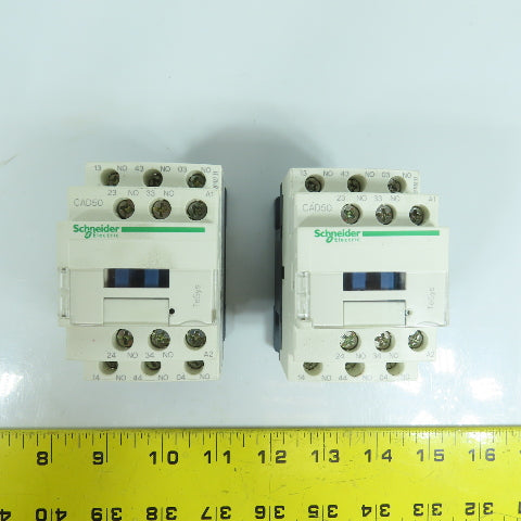 Schneider CAD50 10A Contactor Starter 120V Coil Lot Of 2