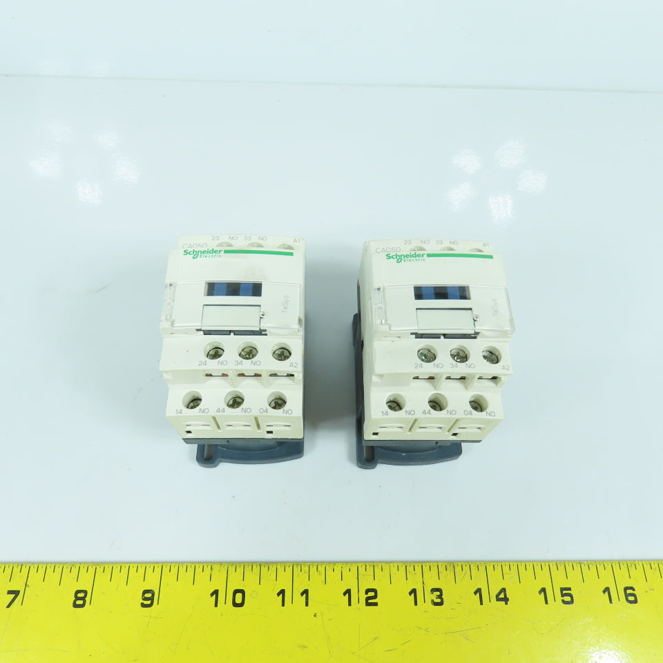 Schneider CAD50 10A Contactor Starter 120V Coil Lot Of 2