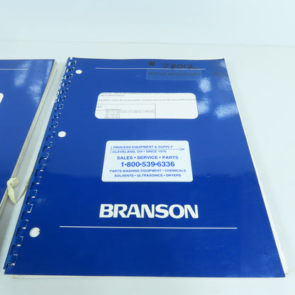 Branson Series 8000 Ultrasonic Power Supply Operator Manual & Addendum Lot Of 2