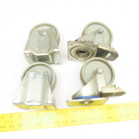 Manner 4" Light Duty Casters Plate Mount 2 Swivel 2 Ridgid Lot Of 4