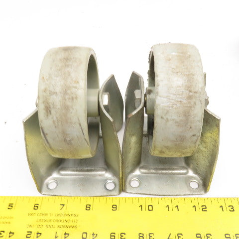 Manner 4" Light Duty Casters Plate Mount 2 Swivel 2 Ridgid Lot Of 4