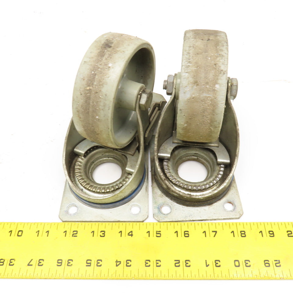 Manner 4" Light Duty Casters Plate Mount 2 Swivel 2 Ridgid Lot Of 4