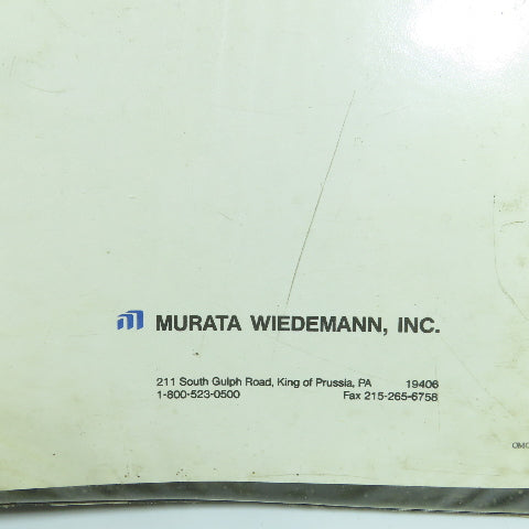 Murata Weidemann Centrum 1000 / 2000 Turret Punch Press Operation & Maintenance