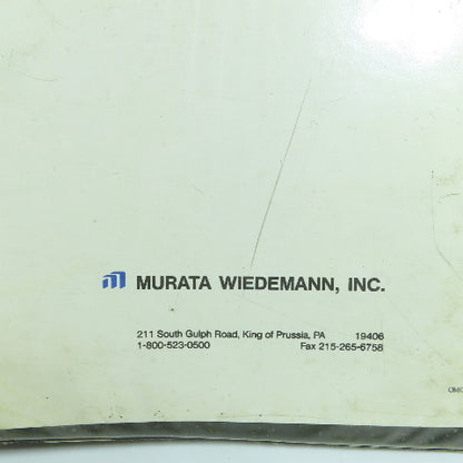 Murata Weidemann Centrum 1000 / 2000 Turret Punch Press Operation & Maintenance