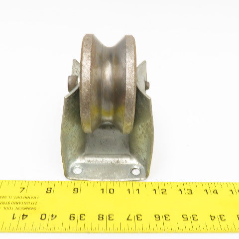3-1/2" Steel U-Groove Pipe Roller Track Wheel 1" Groove