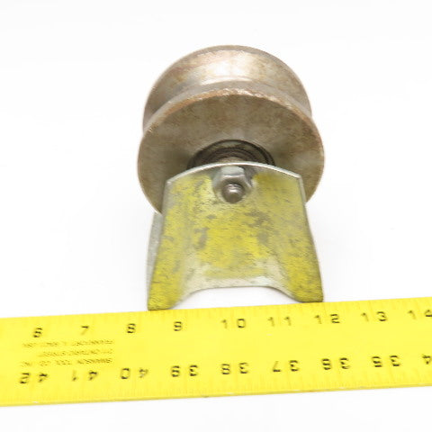 3-1/2" Steel U-Groove Pipe Roller Track Wheel 1" Groove
