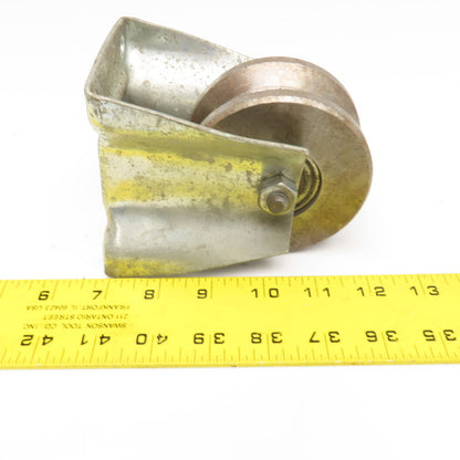 3-1/2" Steel U-Groove Pipe Roller Track Wheel 1" Groove