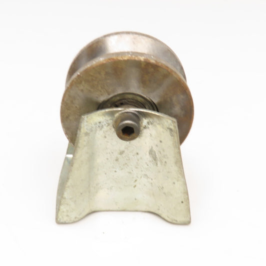 3-1/2" Steel U-Groove Pipe Roller Track Wheel 1" Groove Needs New Bearings