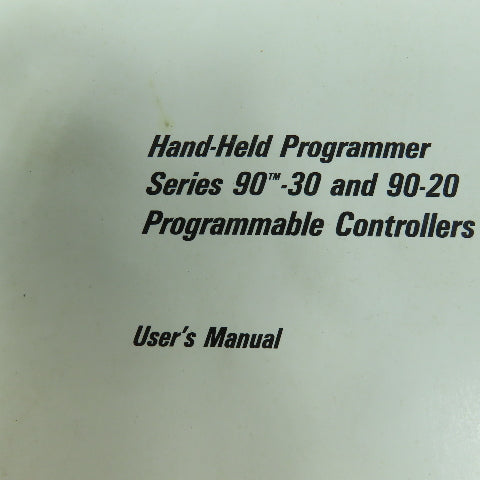GE Fanuc Series 90-30 & 90-20 Programmable Controller User's Manual