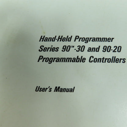 GE Fanuc Series 90-30 & 90-20 Programmable Controller User's Manual