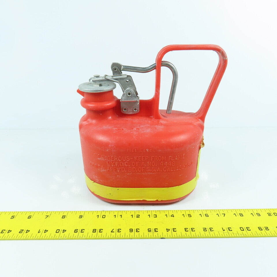 Justrite 14065 1/2 Gallon Oval Style Safety Can Non-Metallic Body SS Fittings