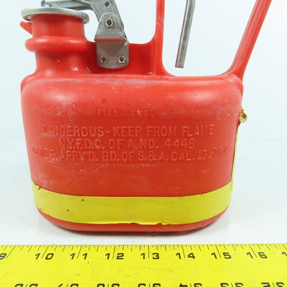 Justrite 14065 1/2 Gallon Oval Style Safety Can Non-Metallic Body SS Fittings