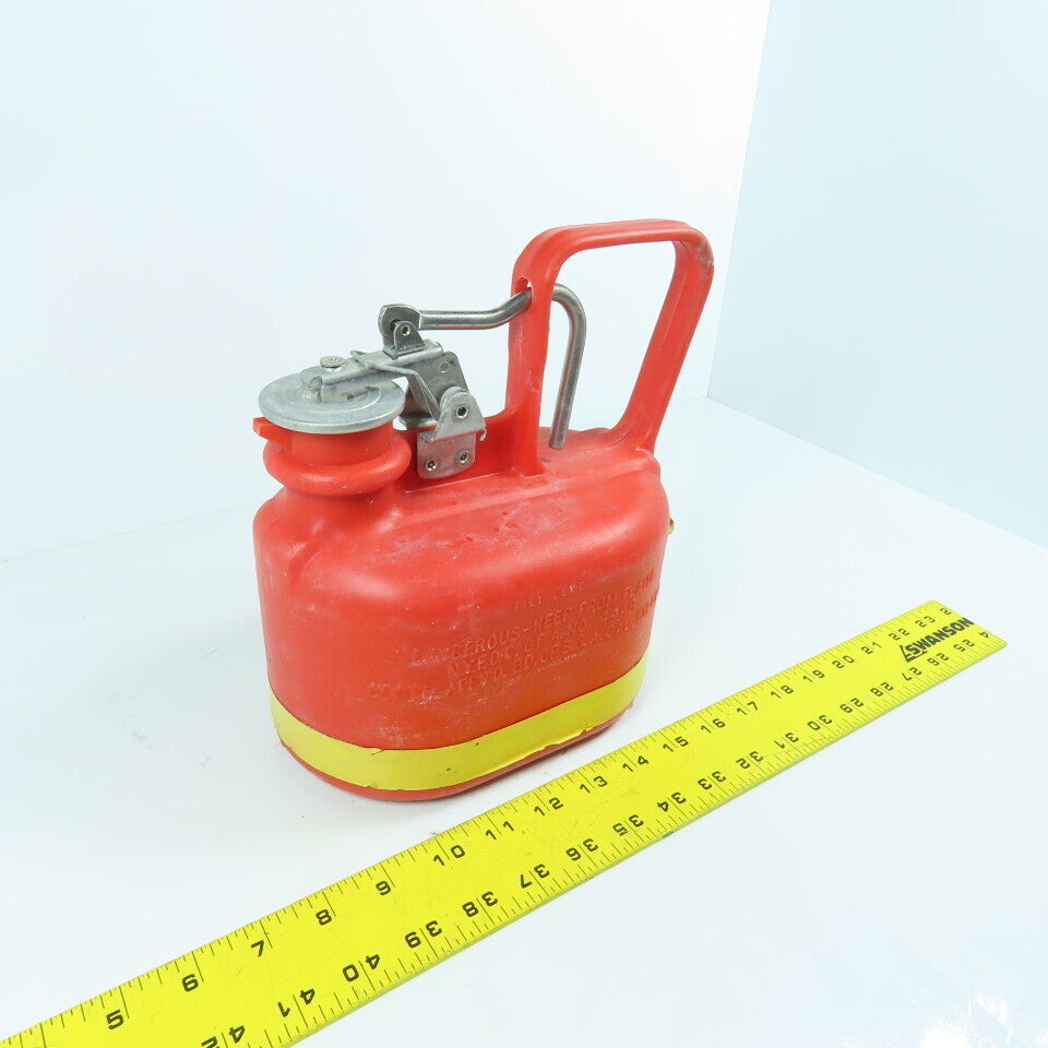 Justrite 14065 1/2 Gallon Oval Style Safety Can Non-Metallic Body SS Fittings