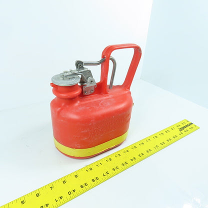 Justrite 14065 1/2 Gallon Oval Style Safety Can Non-Metallic Body SS Fittings