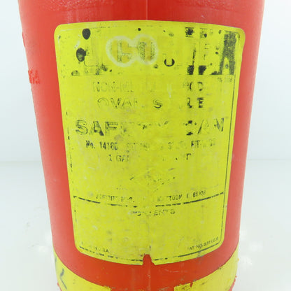 Justrite 14060 1 Gallon Oval Style Safety Can Non-Metallic Body SS Fittings