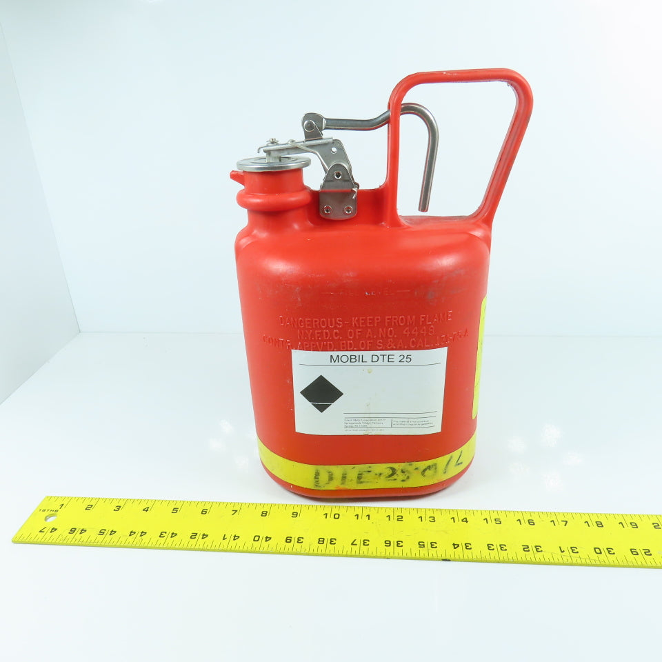 Justrite 14060 1 Gallon Oval Style Safety Can Non-Metallic Body SS Fittings