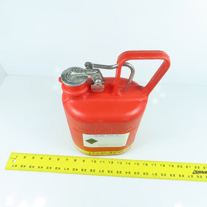 Justrite 14060 1 Gallon Oval Style Safety Can Non-Metallic Body SS Fittings