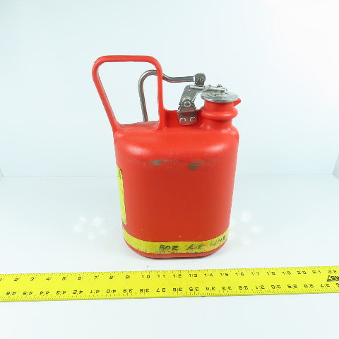 Justrite 14060 1 Gallon Oval Style Safety Can Non-Metallic Body SS Fittings