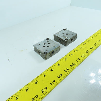W.F. Wells & Sons W-9 Bandsaw Hydraulic Manifold Block Lot Of 2