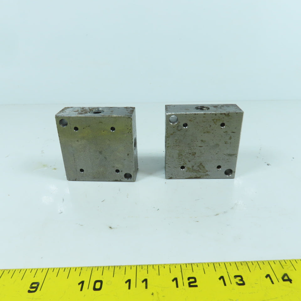 W.F. Wells & Sons W-9 Bandsaw Hydraulic Manifold Block Lot Of 2