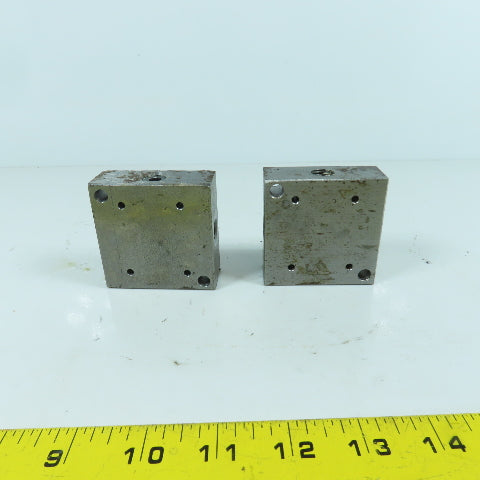 W.F. Wells & Sons W-9 Bandsaw Hydraulic Manifold Block Lot Of 2