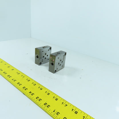 W.F. Wells & Sons W-9 Bandsaw Hydraulic Manifold Block Lot Of 2