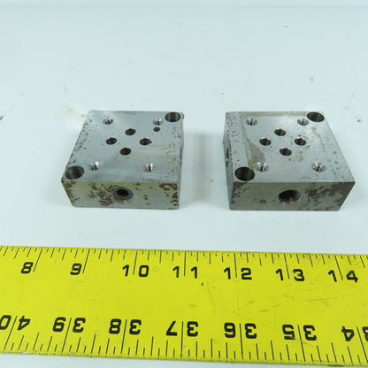 W.F. Wells & Sons W-9 Bandsaw Hydraulic Manifold Block Lot Of 2