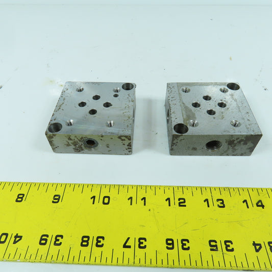 W.F. Wells & Sons W-9 Bandsaw Hydraulic Manifold Block Lot Of 2