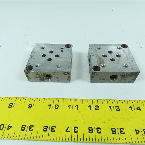 W.F. Wells & Sons W-9 Bandsaw Hydraulic Manifold Block Lot Of 2