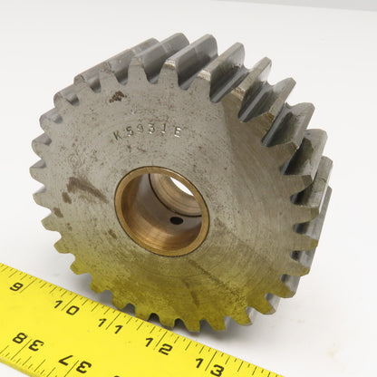 K5931E 5.1875 OD 20°PA 29 Tooth Spur Gear 1.4375 Brass Wear Bushing Bore 2" Wide