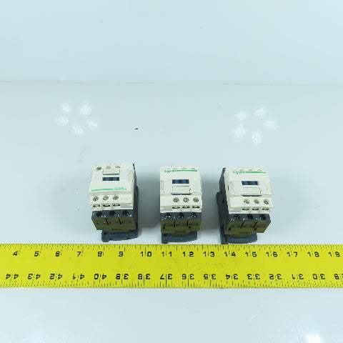 Schneider LC1D18 600V 32A Contactor 120V Coil 5-15HP Lot Of 3