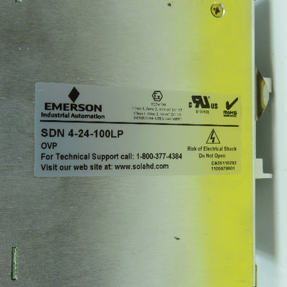 Sola SDN 4-24-100LP 24VDC 3.8A Rail Mount Power Supply 115/230VAC Input