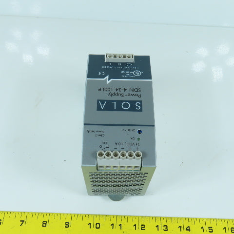 Sola SDN 4-24-100LP 24VDC 3.8A Rail Mount Power Supply 115/230VAC Input
