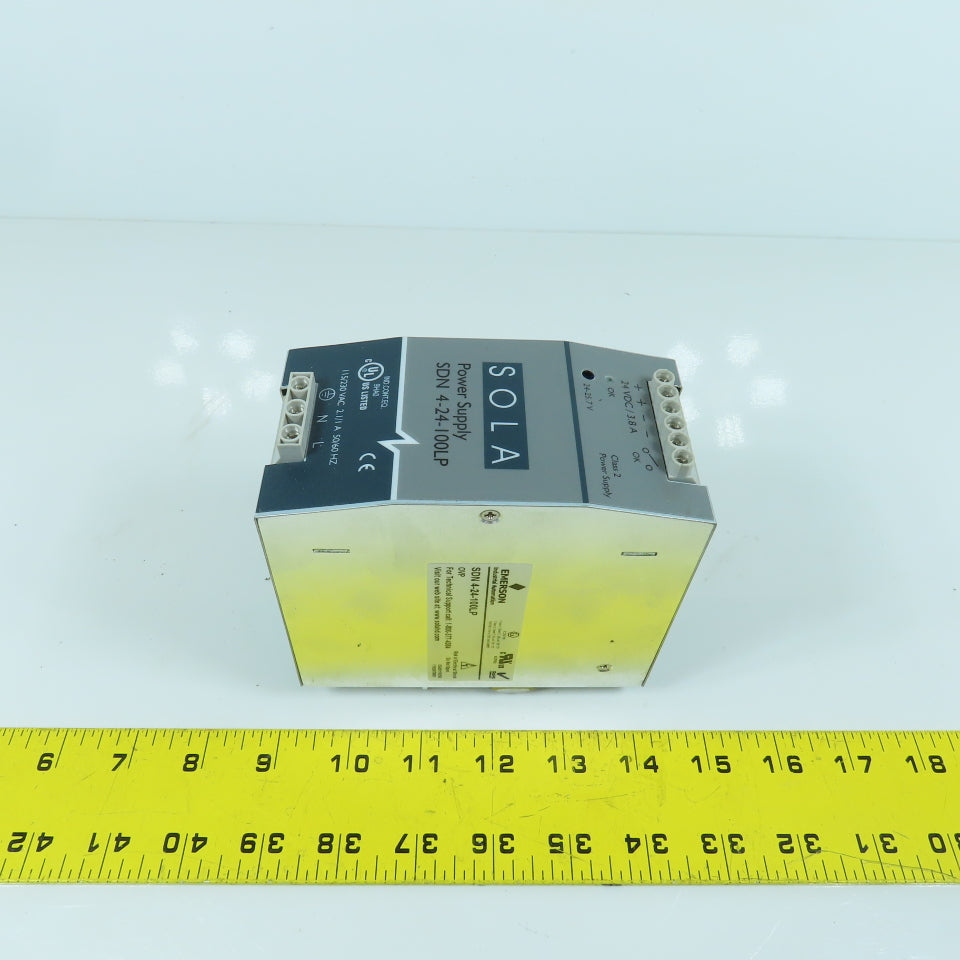 Sola SDN 4-24-100LP 24VDC 3.8A Rail Mount Power Supply 115/230VAC Input