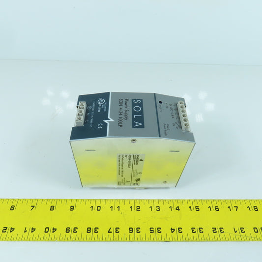 Sola SDN 4-24-100LP 24VDC 3.8A Rail Mount Power Supply 115/230VAC Input