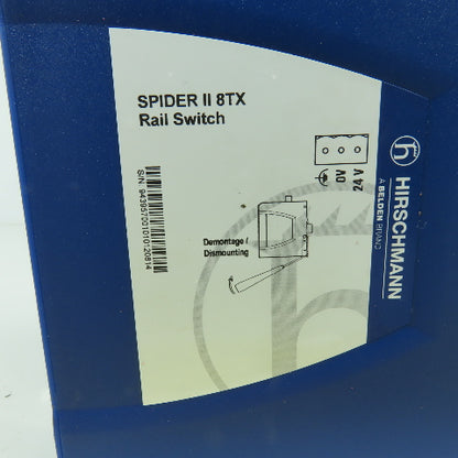 Hirschmann Spider II 8TX Rail Mount Ethernet Switch 24V