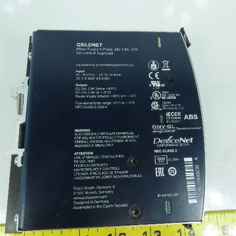 Puls Dimension QS5.DNET 24V DC Power Supply 100-240V AC Input